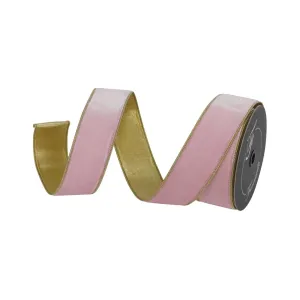 2.5" Baby Pink Flashy Velvet Ribbon, Farrisilk Velvet