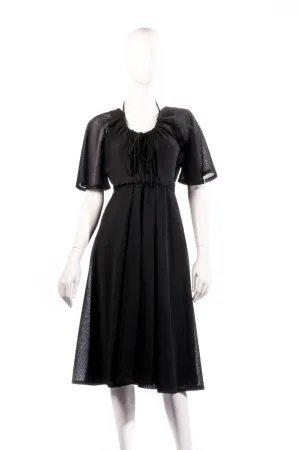 Frank Usher Vintage Tie Neck Dress Black Size 34 UK 6/8